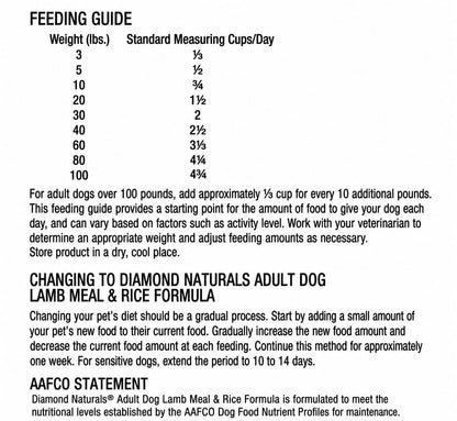DIAMOND NATURALS ADULT DOG (LAMB)